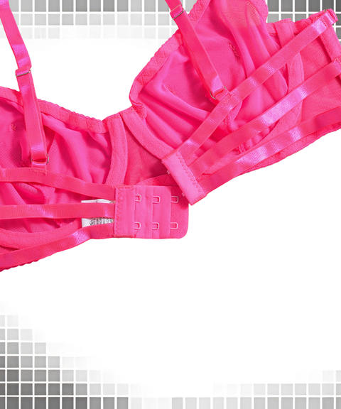 Women's Sexy Clothing, Mesh sexy heart-shaped rhinestone lingerie 3-piece set, Nightout, OOTD