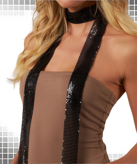 Metallic sequined scarf necklace neck warmer