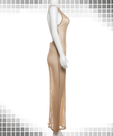 Sexy slit suspender dress