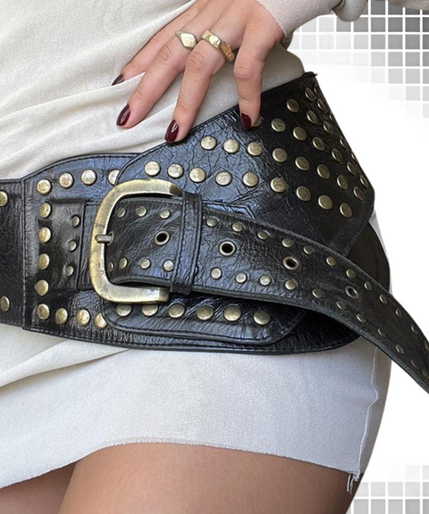 Riveted Leather Waist Belt