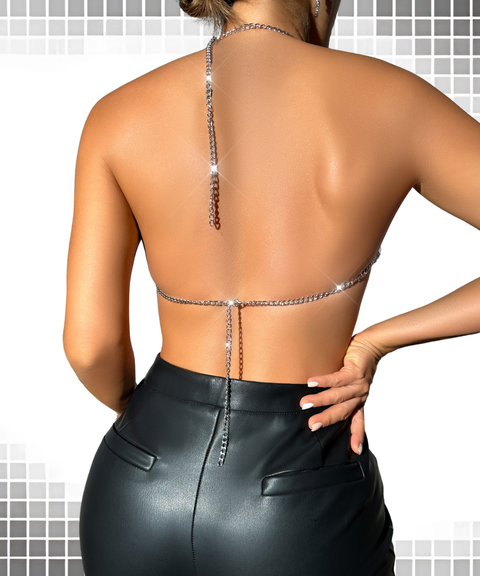 Sexy Rhinestone Patchwork Camisole Top