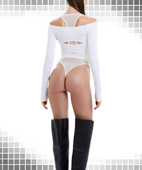 Long-sleeved Cutout Bodysuit