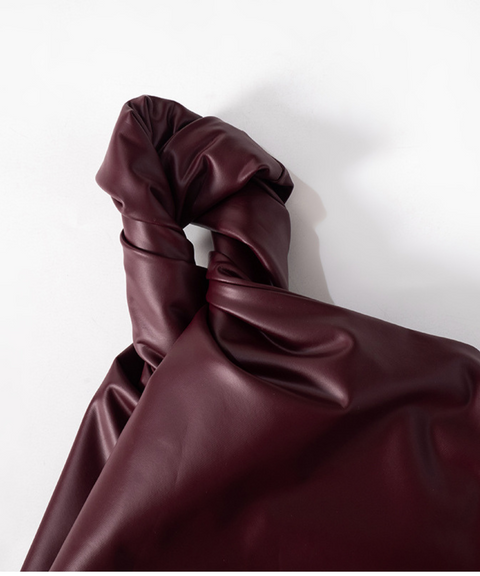 One-shoulder Leather Sleeveless Top