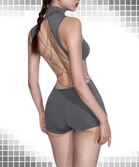 Round Neck Hollow Slim Butt-Lifting Backless Jumpsuit