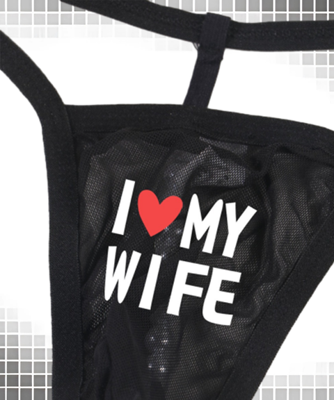 Men’s Sexy Letter Print Sheer Mesh Pearl String Low-Rise See-Through Thong, Nightout OOTD