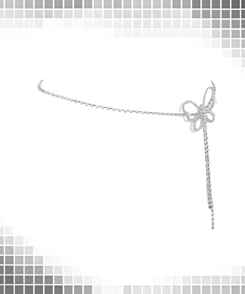 Sexy Sparkling Rhinestone Bikini Thong & Bra Chain Set