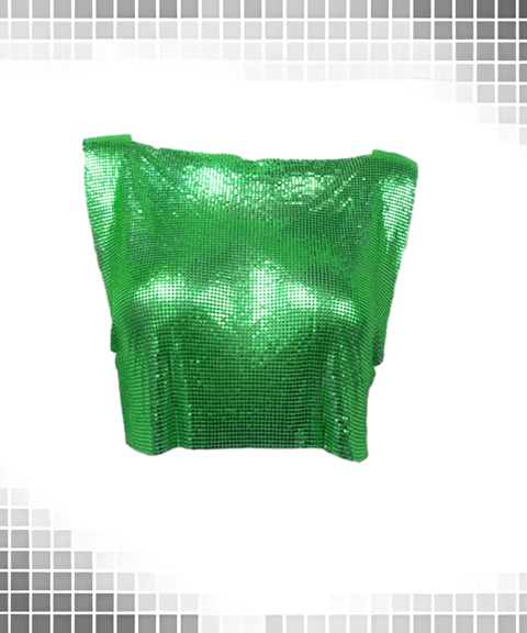 Metal Sequin Festival Party Crop Top