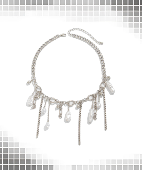 Love Heart Pearl Tassel Necklace