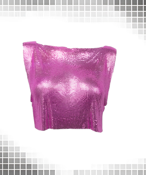 Metal Sequin Festival Party Crop Top