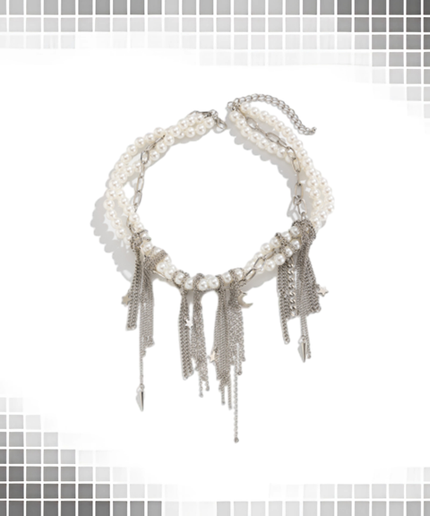 Love Heart Pearl Tassel Necklace