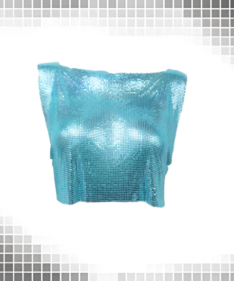 Metal Sequin Festival Party Crop Top