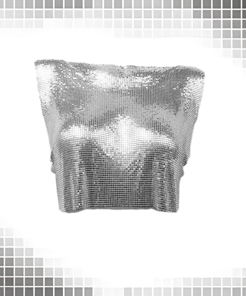 Metal Sequin Festival Party Crop Top