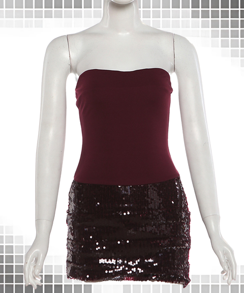 Sequin Strapless Backless Slim Bodycon Dress, Nightout OOTD