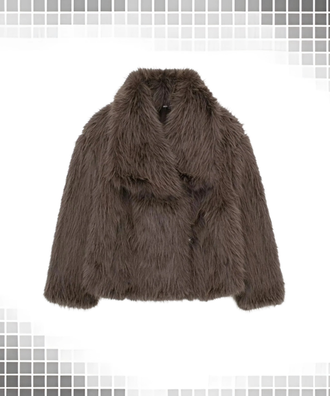 Winter long fur collar coat