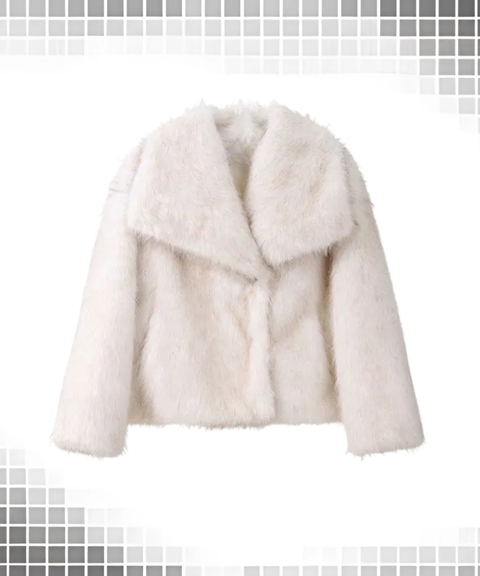 Winter long fur collar coat