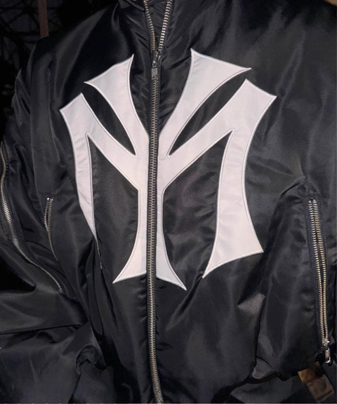 Multi-zipper design letter embroidered jacket