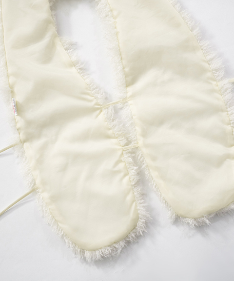 Sexy backless halter neck top and vest with fur collar