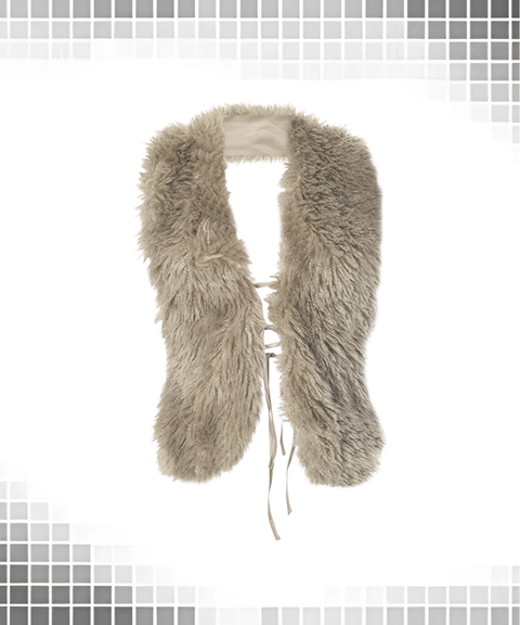 Sexy backless halter neck top and vest with fur collar