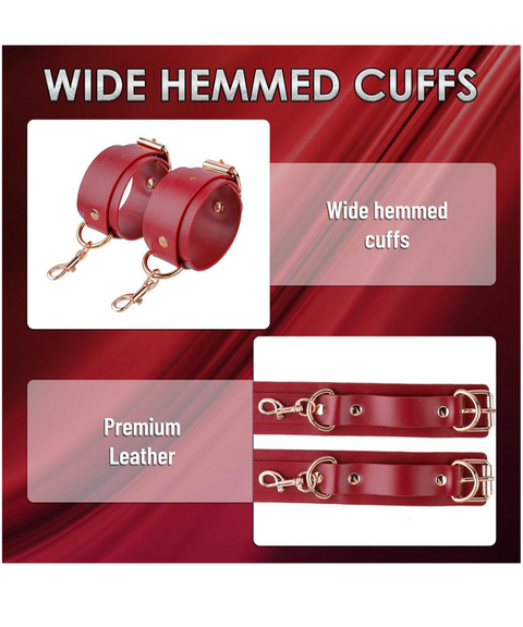 Women's Sexy Clothing, BDSM Leather Silicone Gag & Bondage Handcuff Set, Nightout OOTD