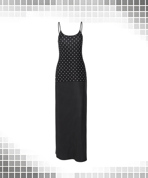 Women's Sexy Clothing, Polka Dot French-Style Cami Bodycon Maxi Dress