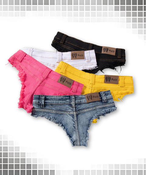 Women's Sexy Clothing, Retro tassel low-rise tight triangle denim shorts, Nightout OOTD