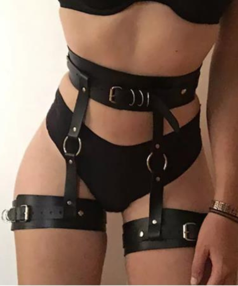 Women's Sexy Clothing, BDSM Wearable Leather Bondage Accessories, Nightout OOTD