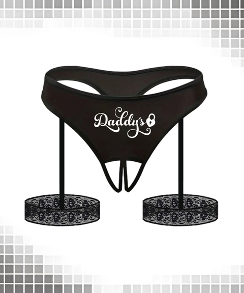 Sexy Strappy One-Piece Leg Harness Style Split Crotch Elastic Couples Thong