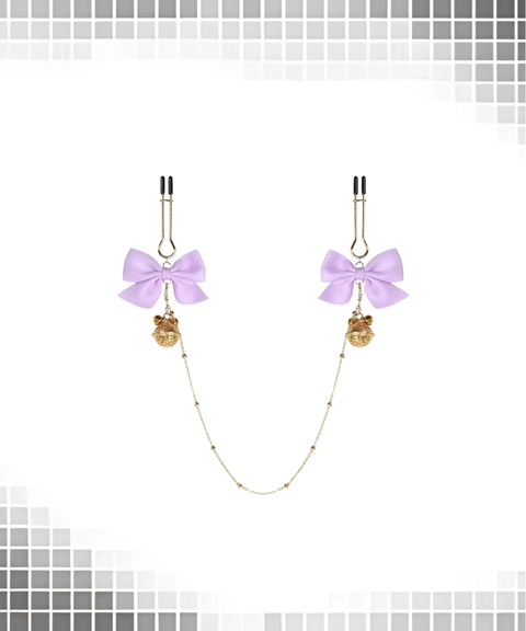 Women's Sexy ACCSM butterfly bow bell nipple clamps and nipple chain,Nightout OOTD