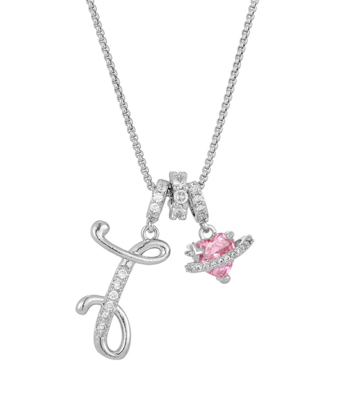 Rhinestone Metal 26 Letters Alphabet Necklace
