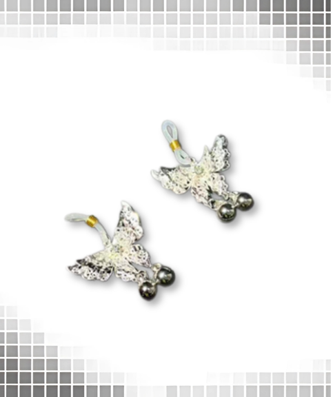 Women's Sexy ACCSM butterfly bow bell nipple clamps and nipple chain,Nightout OOTD