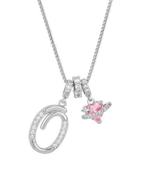 Rhinestone Metal 26 Letters Alphabet Necklace