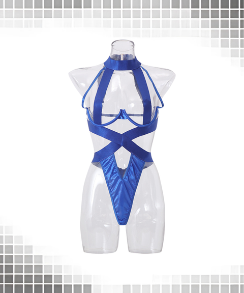 Women's Sexy Clothing, rope-tied openwork halter neck bodysuit, Nightout OOTD