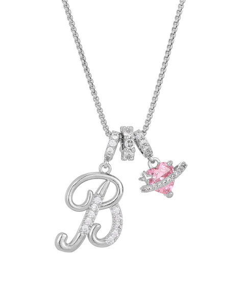 Rhinestone Metal 26 Letters Alphabet Necklace