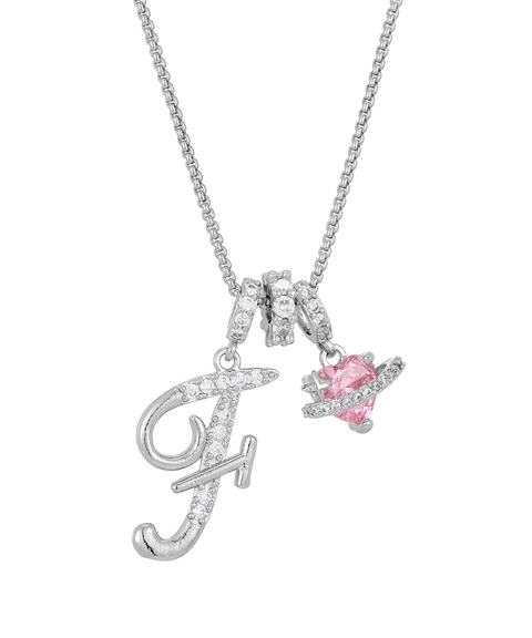 Rhinestone Metal 26 Letters Alphabet Necklace