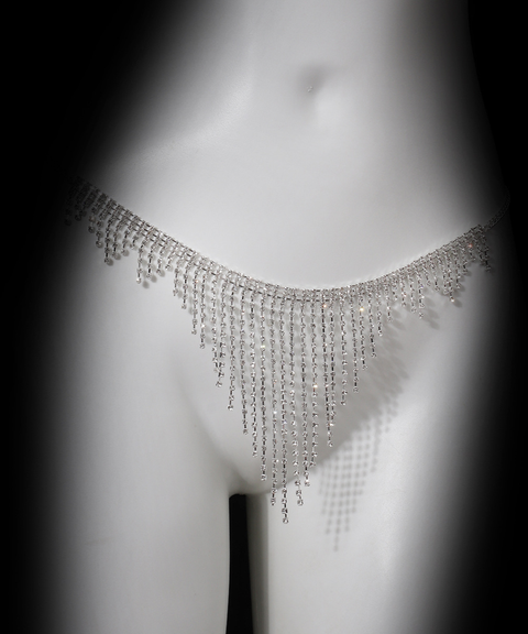 Women's Sexy Clothing,Rhinestone tassel body chain bikini set ,Nightout OOTD