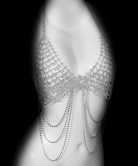 Women's Sexy Clothing,Rhinestone tassel body chain bikini set ,Nightout OOTD