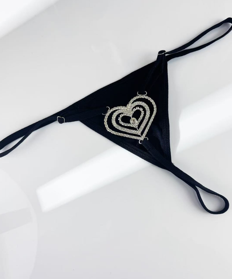 Women's Sexy Clothing,Heart-shaped rhinestone embellished bikini body chain thong,Nightout OOTD