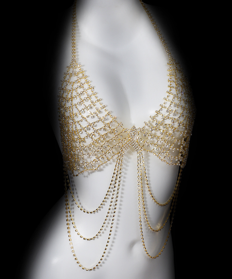 Women's Sexy Clothing,Rhinestone tassel body chain bikini set ,Nightout OOTD