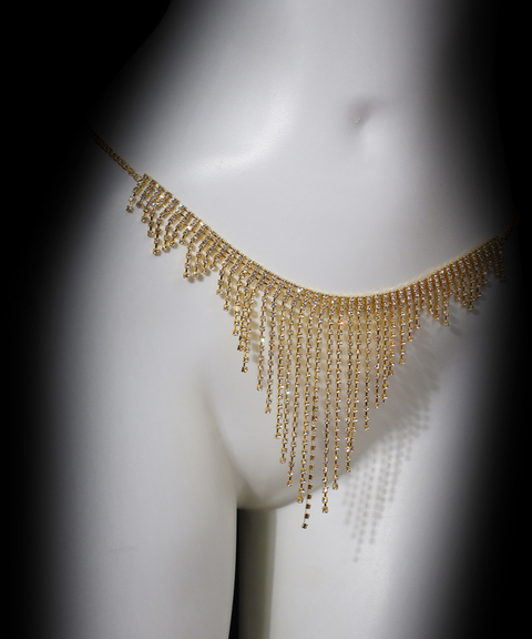 Women's Sexy Clothing,Rhinestone tassel body chain bikini set ,Nightout OOTD