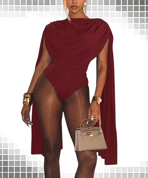 Sexy ruffled collar bodysuit