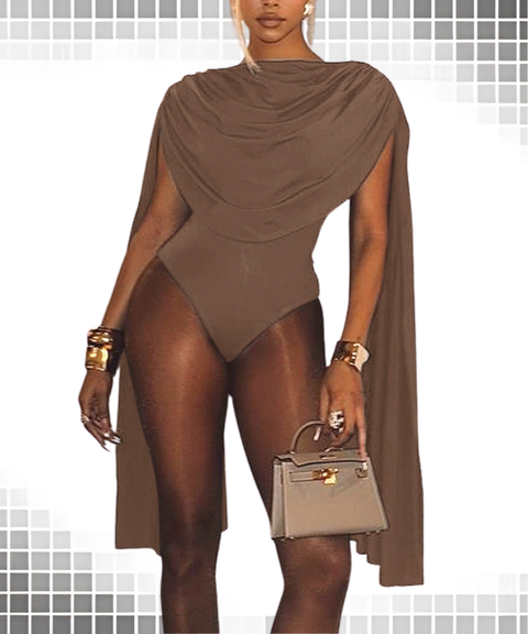 Sexy ruffled collar bodysuit