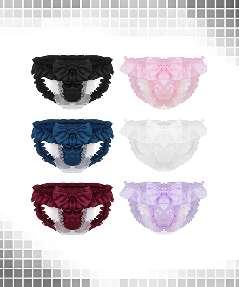 Men's lace bowknot thong erotic underwear ,Nightout OOTD