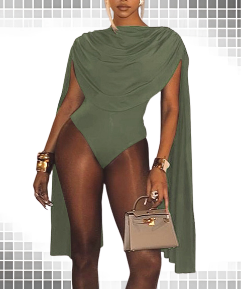 Sexy ruffled collar bodysuit