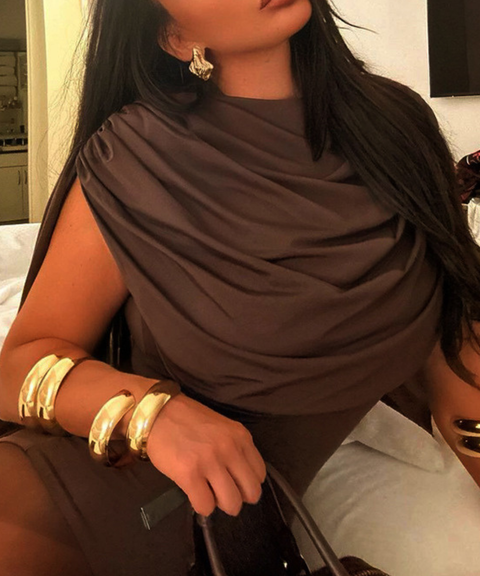 Sexy ruffled collar bodysuit