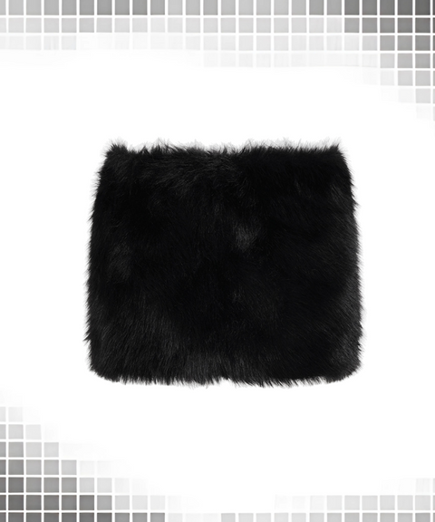 Sexy plush leopard print bodycon mini skirt