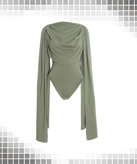 Sexy ruffled collar bodysuit