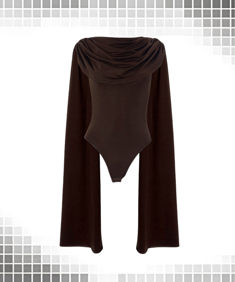 Sexy ruffled collar bodysuit