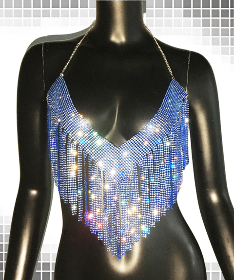 Women's Sexy Clothing,Metallic rhinestone tassel party camisole top ,Nightout OOTD