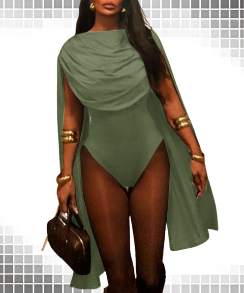 Sexy ruffled collar bodysuit