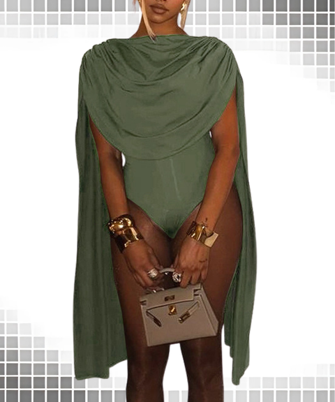 Sexy ruffled collar bodysuit